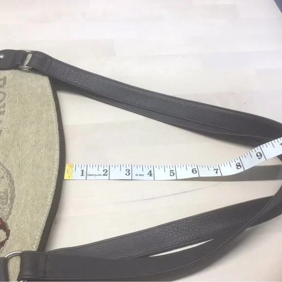 Equestrian Tapestry Neutral Tote Handbag Unique zip top - Picture 2 of 10